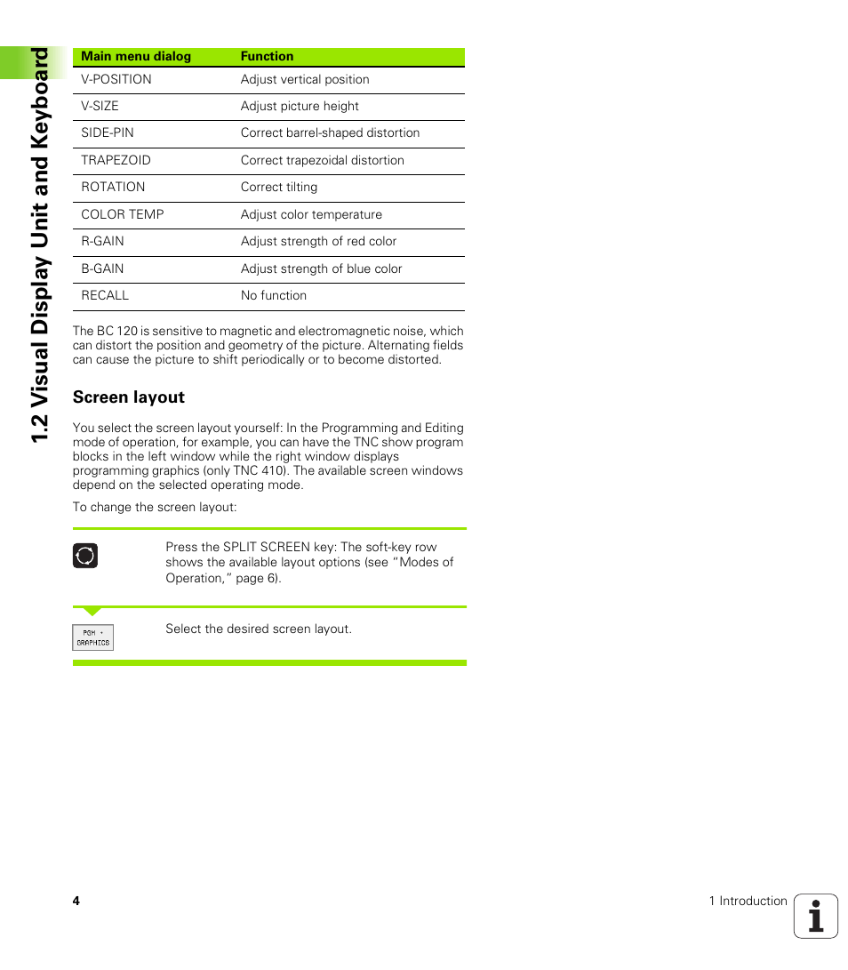 Screen layout | HEIDENHAIN TNC 410 ISO Programming User Manual | Page 30 / 489