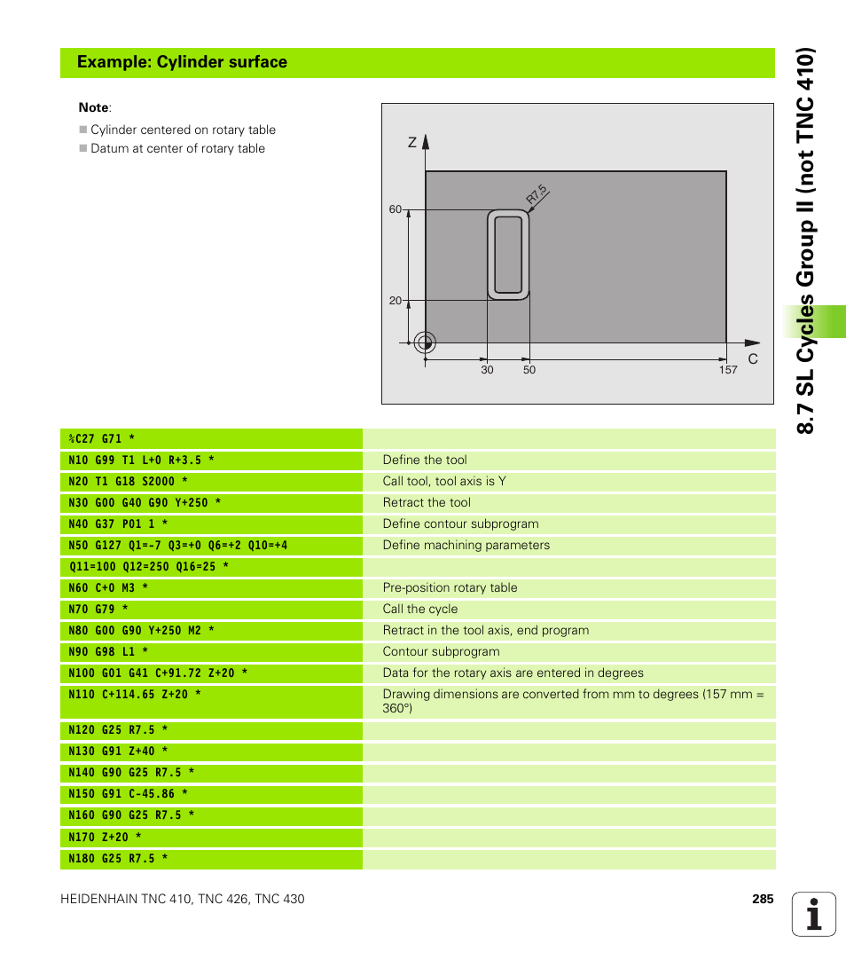 HEIDENHAIN TNC 410 ISO Programming User Manual | Page 311 / 489