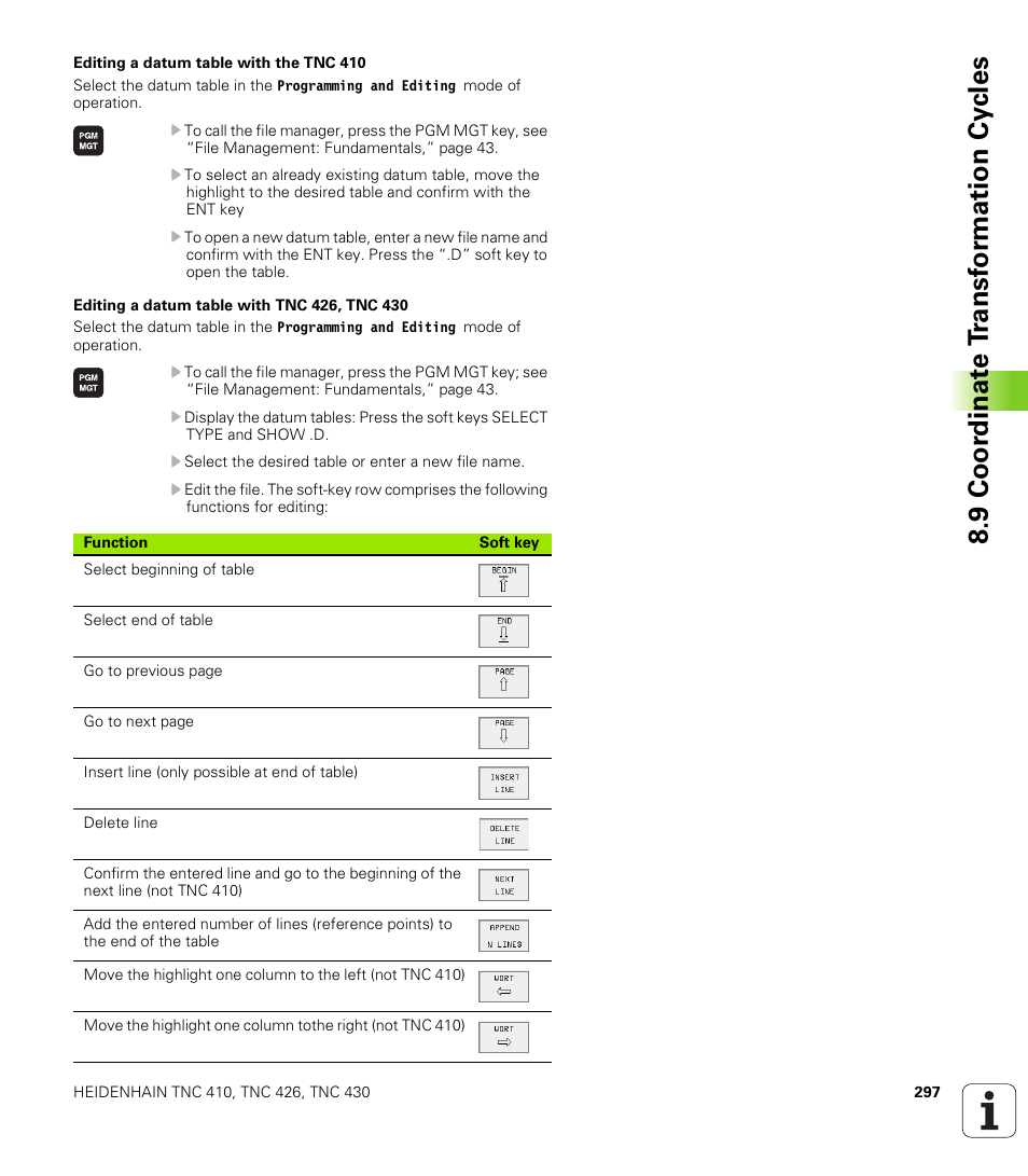 9 coo rdi nat e t rans for m a ti on cy cle s | HEIDENHAIN TNC 410 ISO Programming User Manual | Page 323 / 489