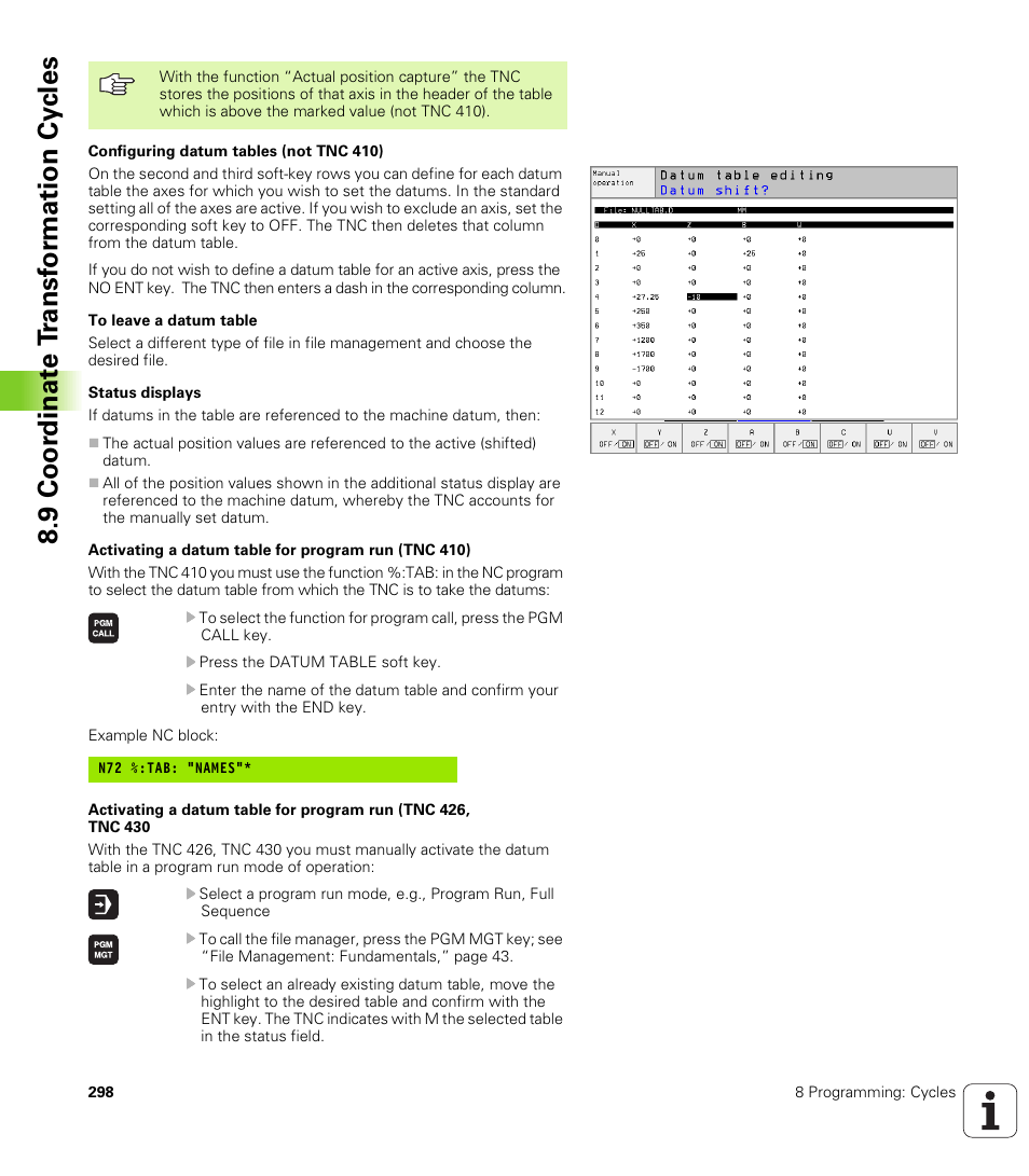 9 coo rdi nat e t rans for m a ti on cy cle s | HEIDENHAIN TNC 410 ISO Programming User Manual | Page 324 / 489