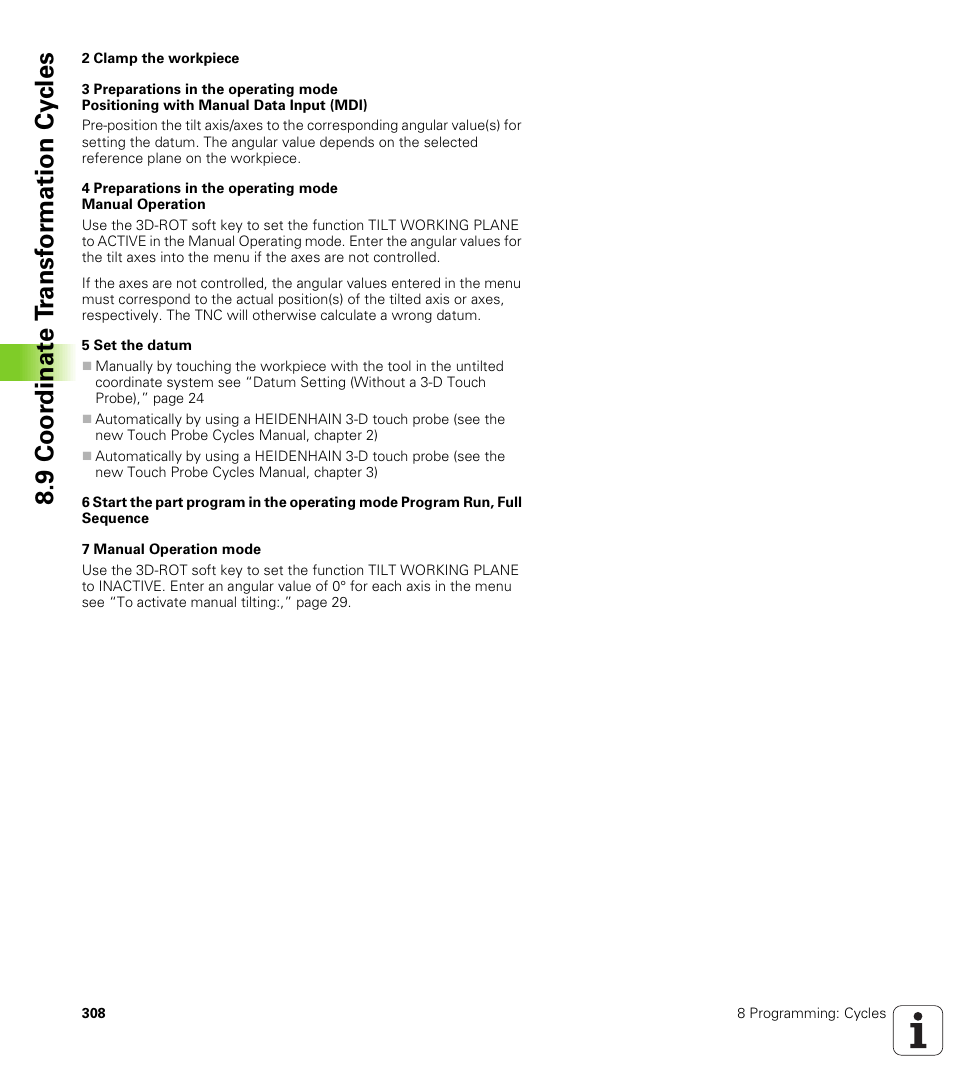 9 coo rdi nat e t rans for m a ti on cy cle s | HEIDENHAIN TNC 410 ISO Programming User Manual | Page 334 / 489