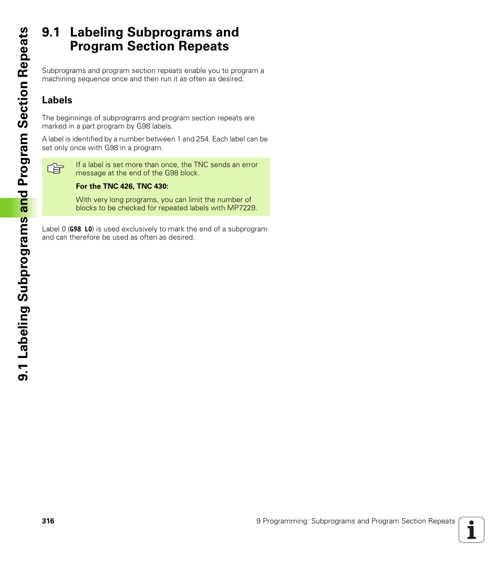 1 labeling subprograms and program section repeats, Labels | HEIDENHAIN TNC 410 ISO Programming User Manual | Page 342 / 489