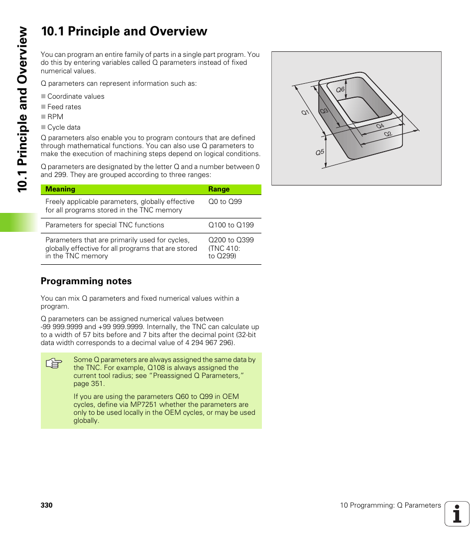 1 principle and overview, Programming notes | HEIDENHAIN TNC 410 ISO Programming User Manual | Page 356 / 489