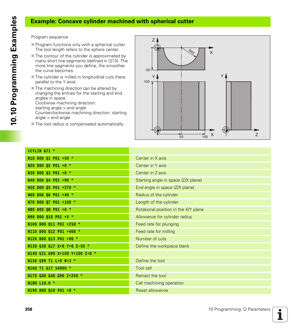 10 .1 0 pr og ra m m ing exam ple s | HEIDENHAIN TNC 410 ISO Programming User Manual | Page 384 / 489
