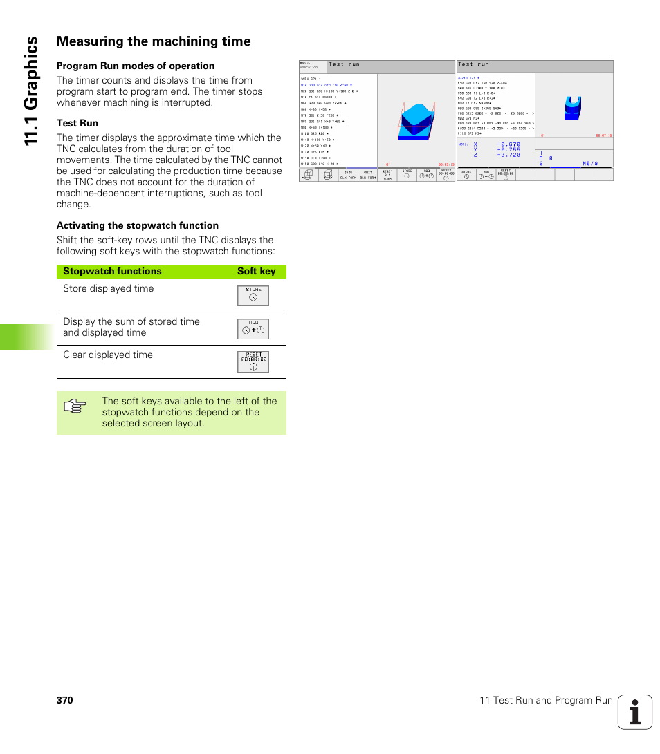 Measuring the machining time, 1 gr aph ics | HEIDENHAIN TNC 410 ISO Programming User Manual | Page 396 / 489