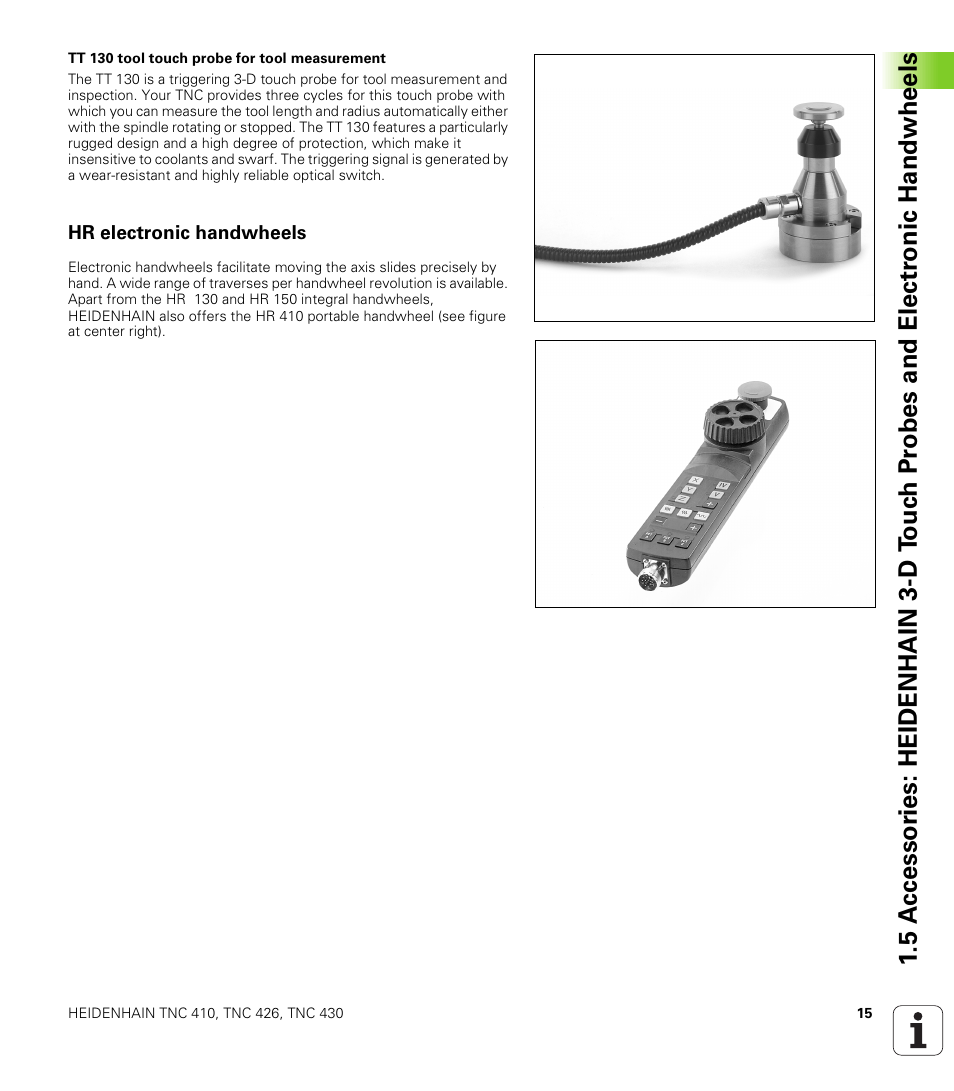 Hr electronic handwheels | HEIDENHAIN TNC 410 ISO Programming User Manual | Page 41 / 489