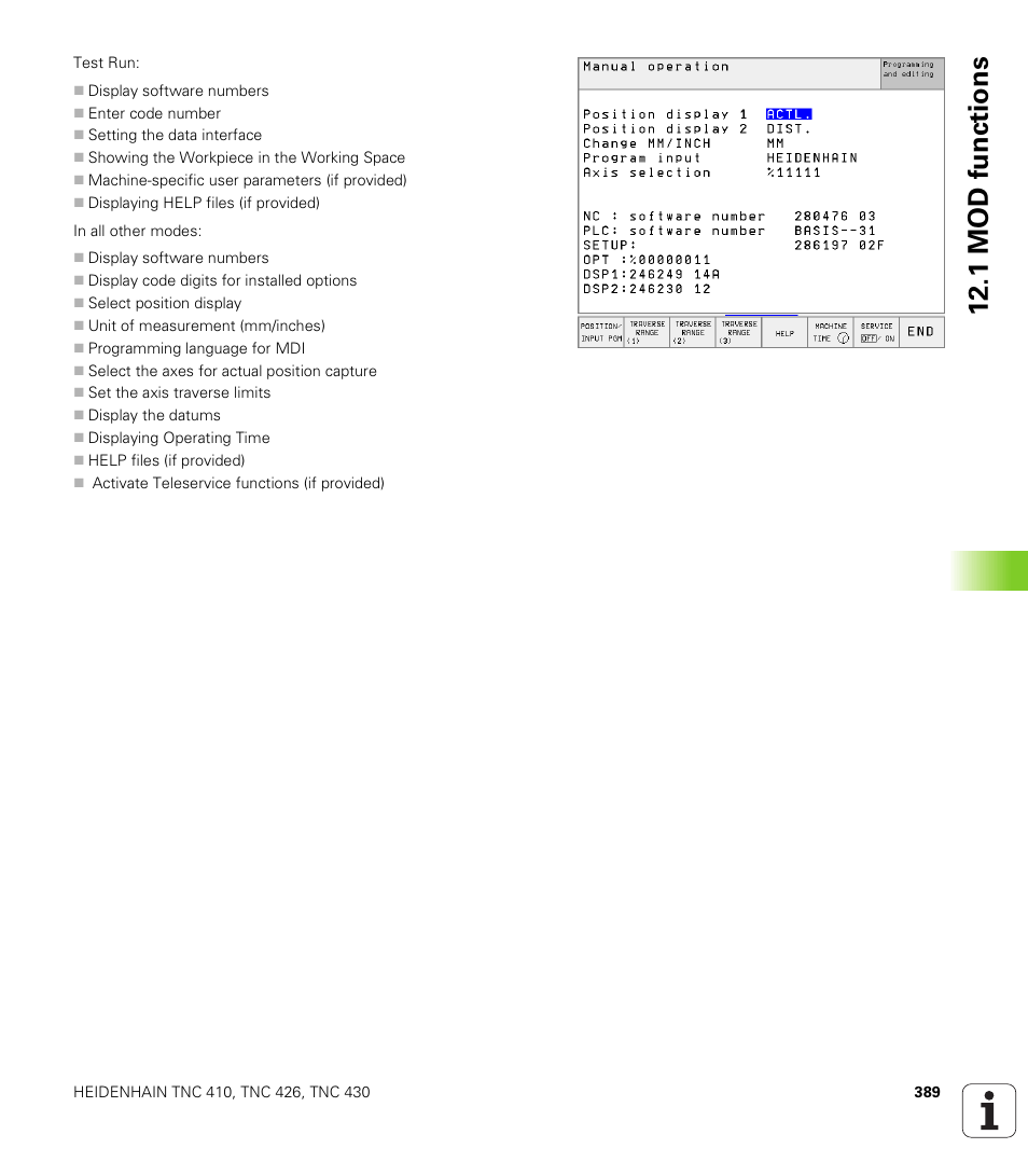 1 mod fu nction s | HEIDENHAIN TNC 410 ISO Programming User Manual | Page 415 / 489