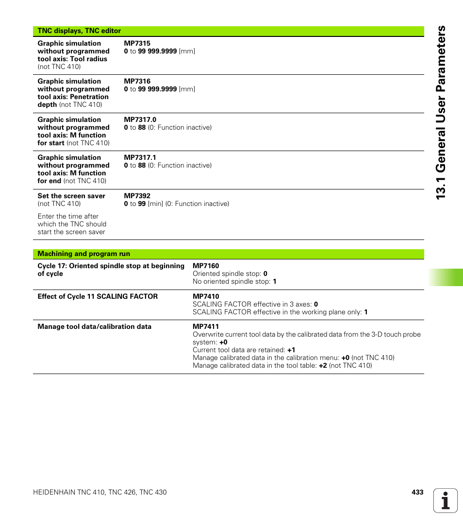 1 gener a l user p a ra met e rs | HEIDENHAIN TNC 410 ISO Programming User Manual | Page 459 / 489