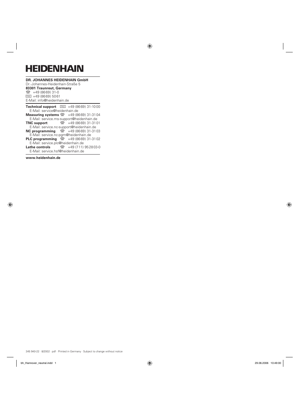 HEIDENHAIN TNC 410 ISO Programming User Manual | Page 489 / 489