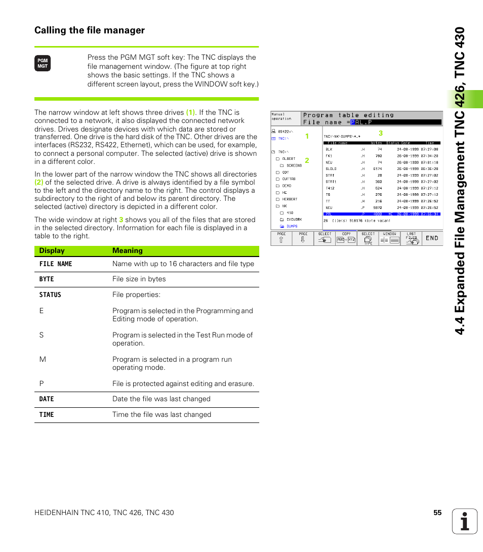 Calling the file manager | HEIDENHAIN TNC 410 ISO Programming User Manual | Page 81 / 489