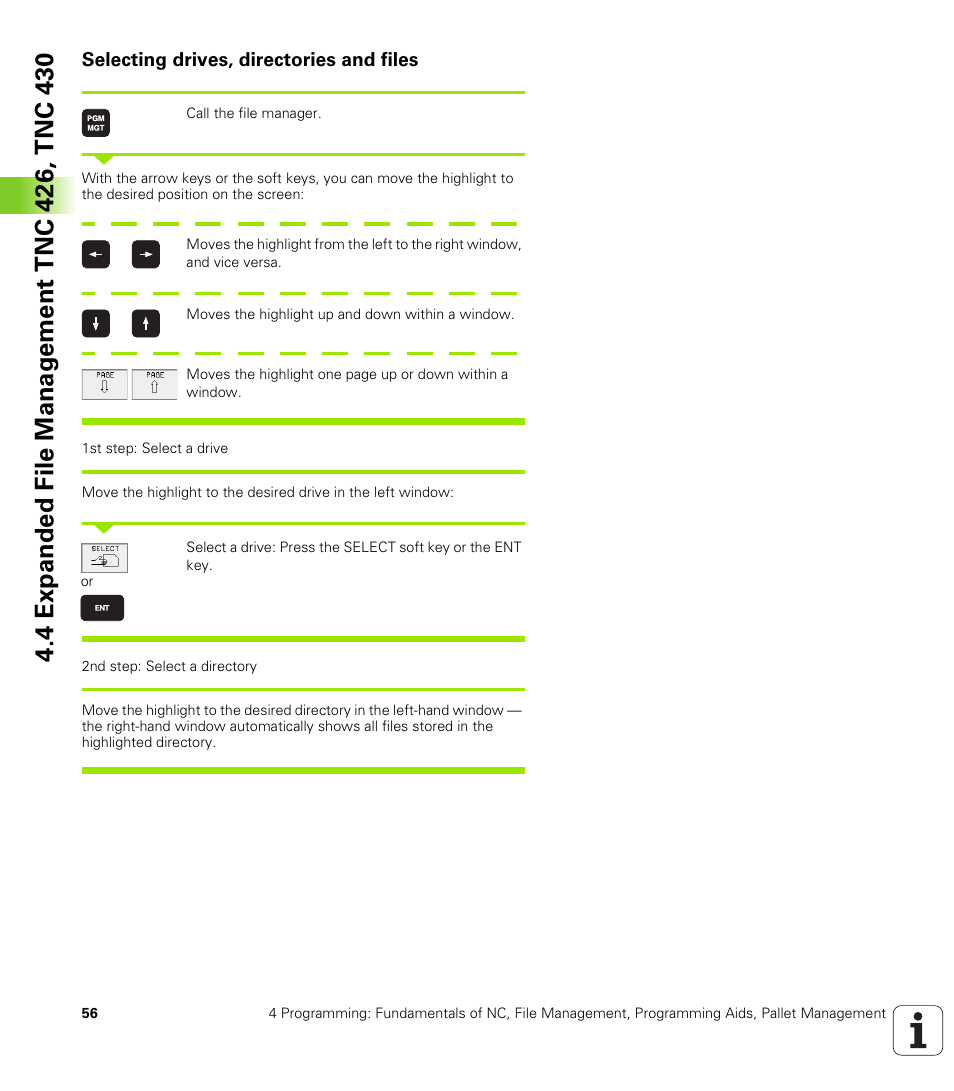 Selecting drives, directories and files | HEIDENHAIN TNC 410 ISO Programming User Manual | Page 82 / 489