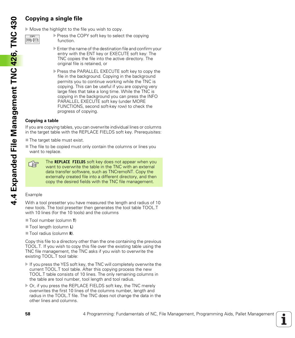 Copying a single file, Copy (and convert) individual files | HEIDENHAIN TNC 410 ISO Programming User Manual | Page 84 / 489