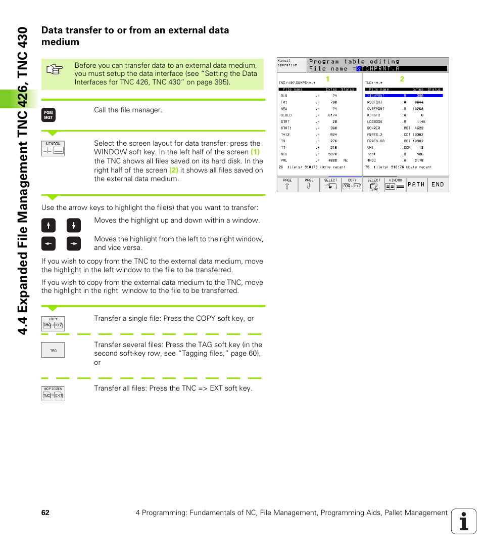 Data transfer to or from an external data medium | HEIDENHAIN TNC 410 ISO Programming User Manual | Page 88 / 489