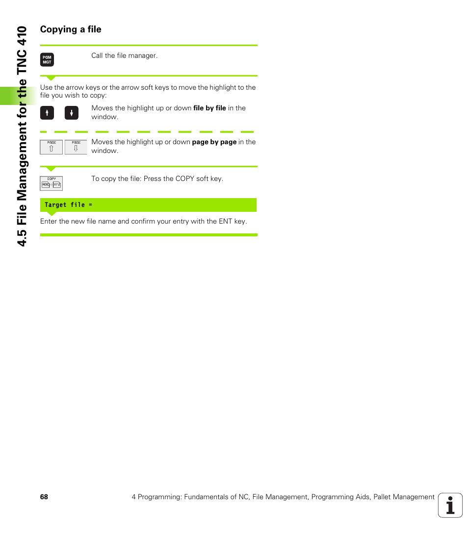 Copying a file | HEIDENHAIN TNC 410 ISO Programming User Manual | Page 94 / 489