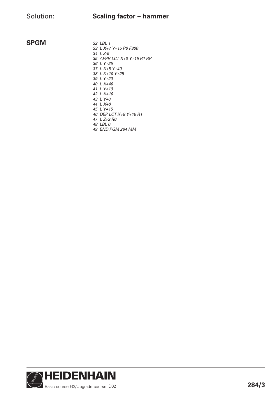 Heidenhain | HEIDENHAIN TNC 426 (280 460) Training Basic User Manual | Page 104 / 110