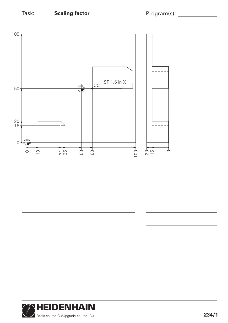 Scaling factor, Heidenhain | HEIDENHAIN TNC 426 (280 460) Training Basic User Manual | Page 105 / 110