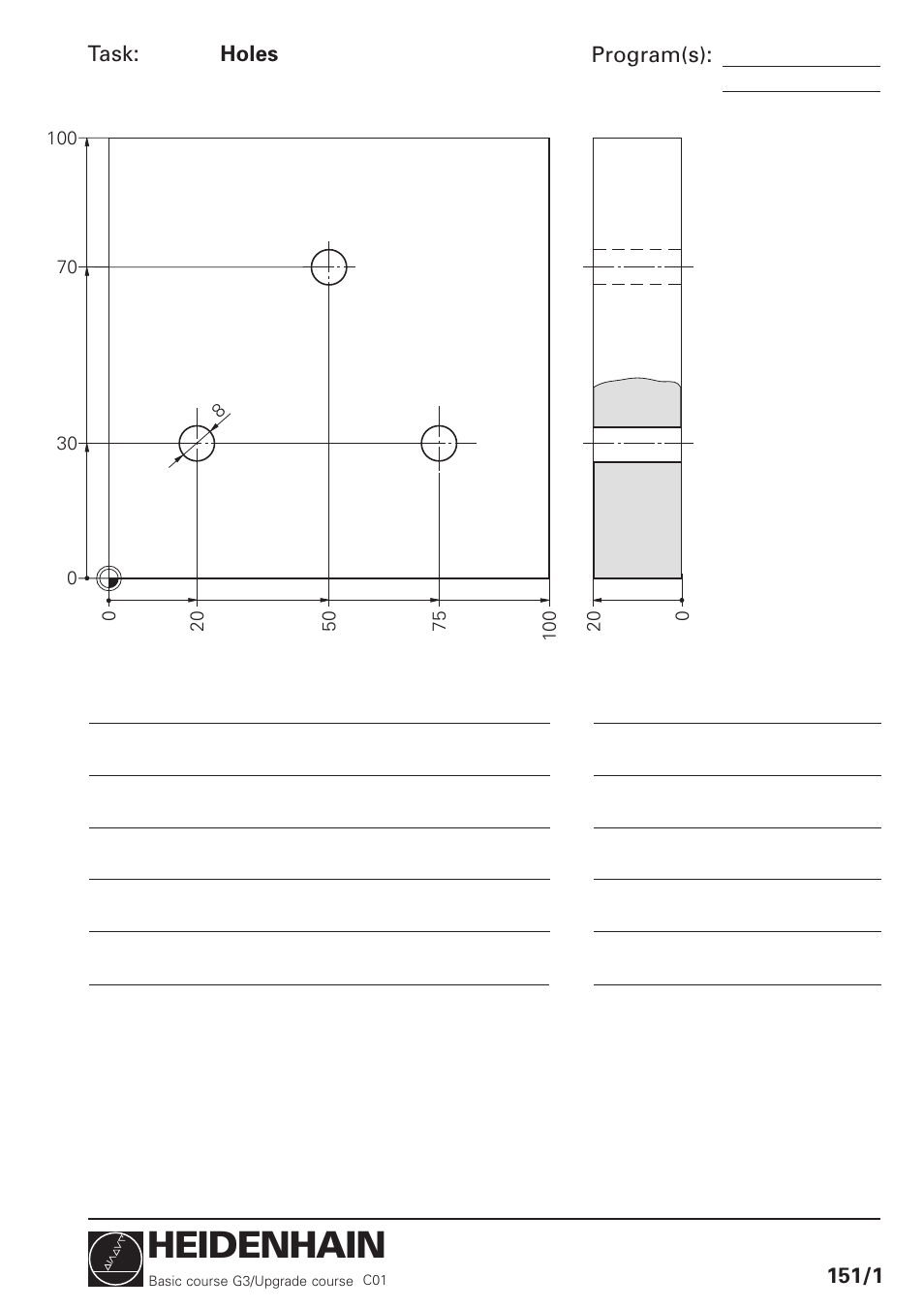 Holes, Heidenhain | HEIDENHAIN TNC 426 (280 460) Training Basic User Manual | Page 3 / 110