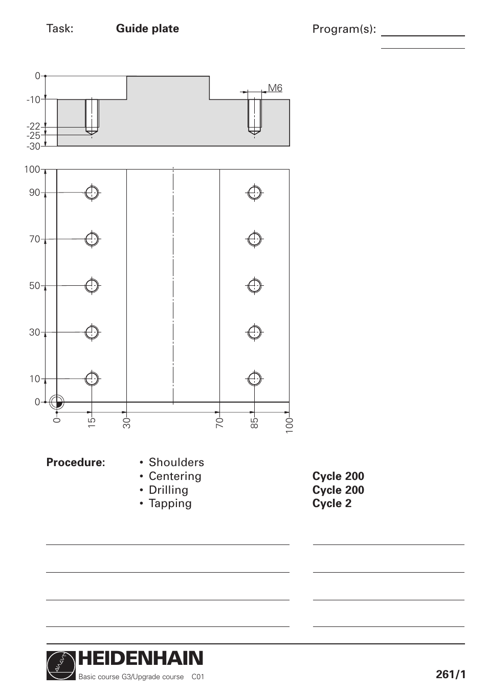 Guide plate, Heidenhain | HEIDENHAIN TNC 426 (280 460) Training Basic User Manual | Page 51 / 110