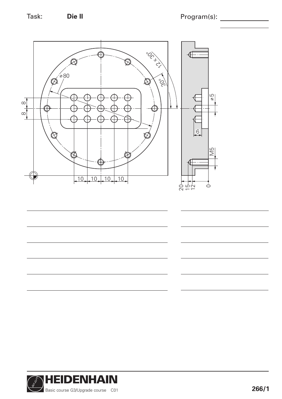 Die ii, Heidenhain | HEIDENHAIN TNC 426 (280 460) Training Basic User Manual | Page 54 / 110