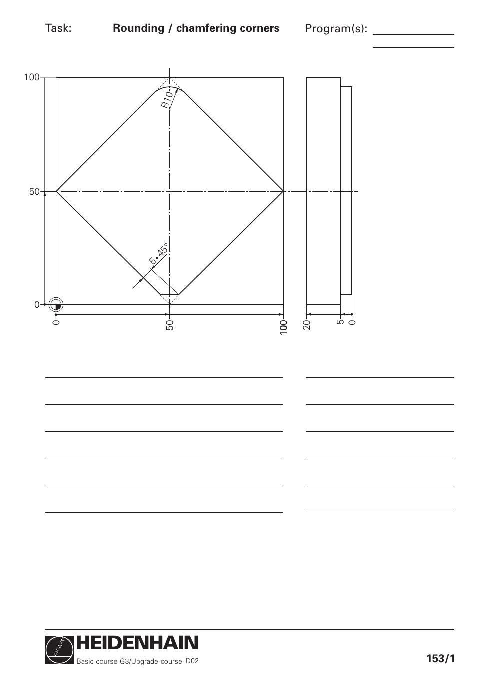 Rounding /chamfering corners, Heidenhain | HEIDENHAIN TNC 426 (280 460) Training Basic User Manual | Page 8 / 110