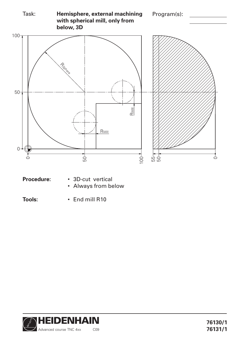 Heidenhain | HEIDENHAIN TNC 426 (280 460) Training Advanced User Manual | Page 100 / 134
