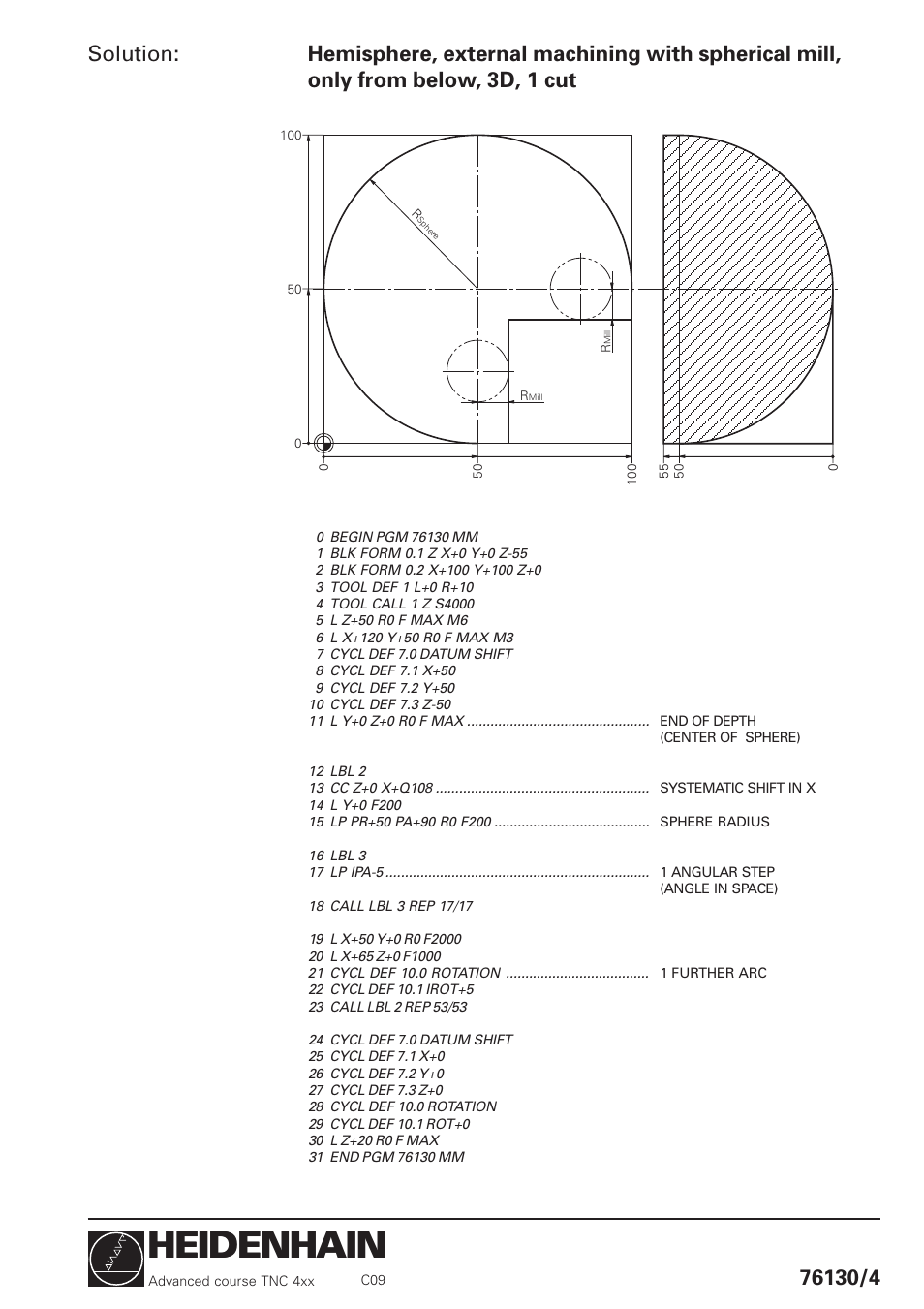 Heidenhain, Solution | HEIDENHAIN TNC 426 (280 460) Training Advanced User Manual | Page 103 / 134