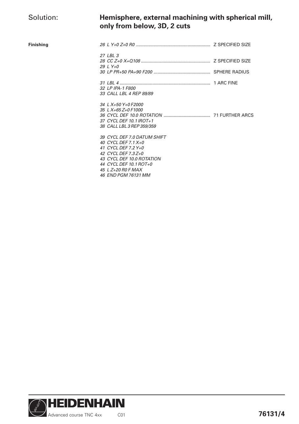 Heidenhain | HEIDENHAIN TNC 426 (280 460) Training Advanced User Manual | Page 106 / 134