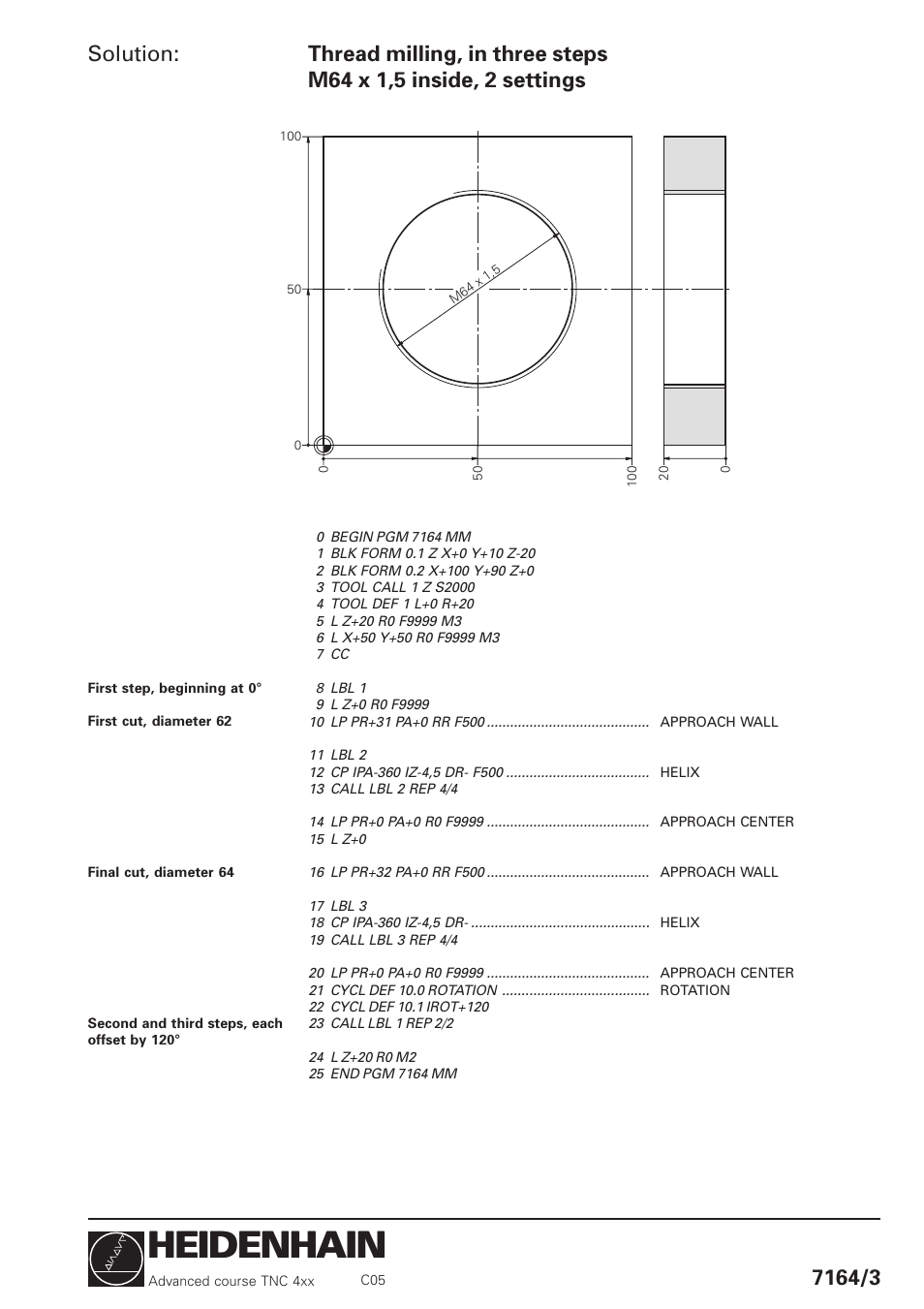 Heidenhain, Solution | HEIDENHAIN TNC 426 (280 460) Training Advanced User Manual | Page 109 / 134