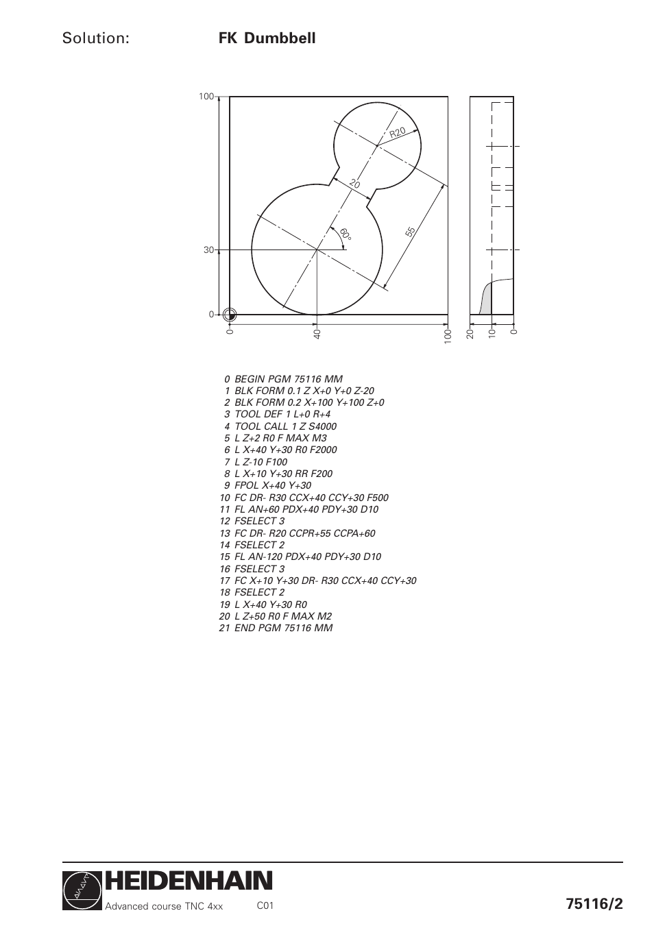 Heidenhain, Solution | HEIDENHAIN TNC 426 (280 460) Training Advanced User Manual | Page 51 / 134