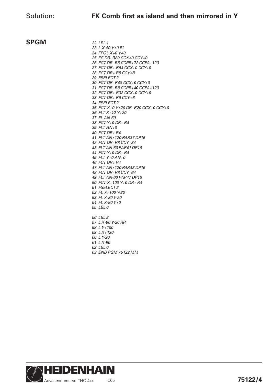 Heidenhain | HEIDENHAIN TNC 426 (280 460) Training Advanced User Manual | Page 70 / 134