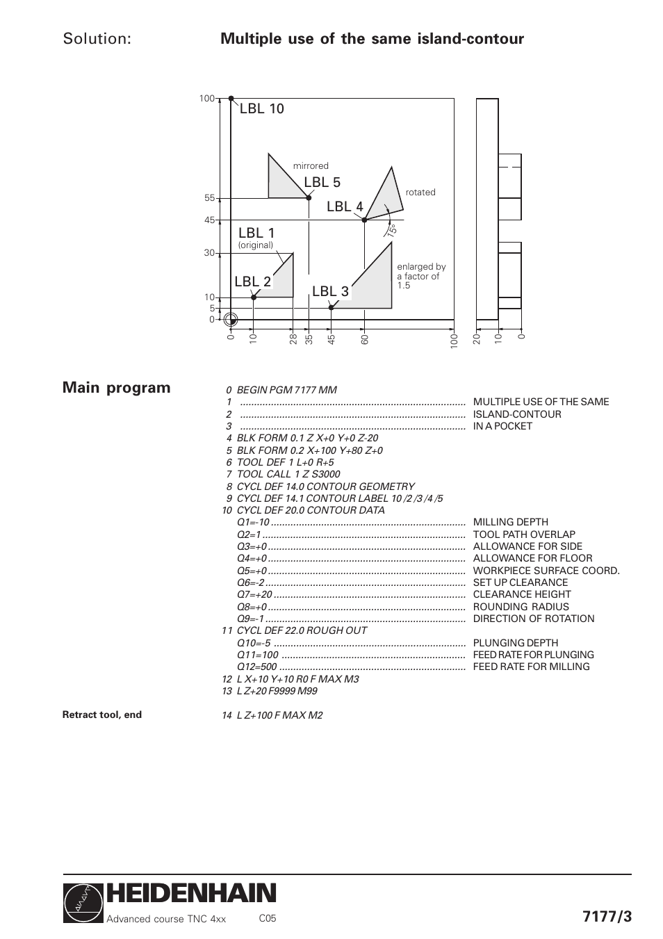 Heidenhain, Solution | HEIDENHAIN TNC 426 (280 460) Training Advanced User Manual | Page 73 / 134