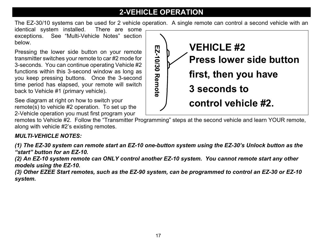 Vehicle operation | Crimestopper Security Products EZ-30 User Manual | Page 17 / 20