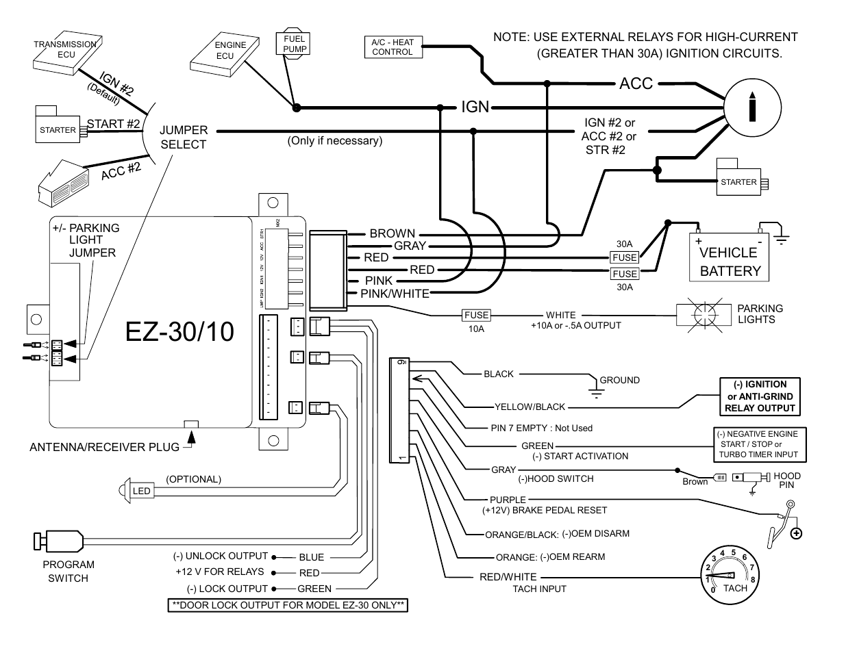 Ez-30/10, Battery, Vehicle | Crimestopper Security Products EZ-30 User Manual | Page 20 / 20