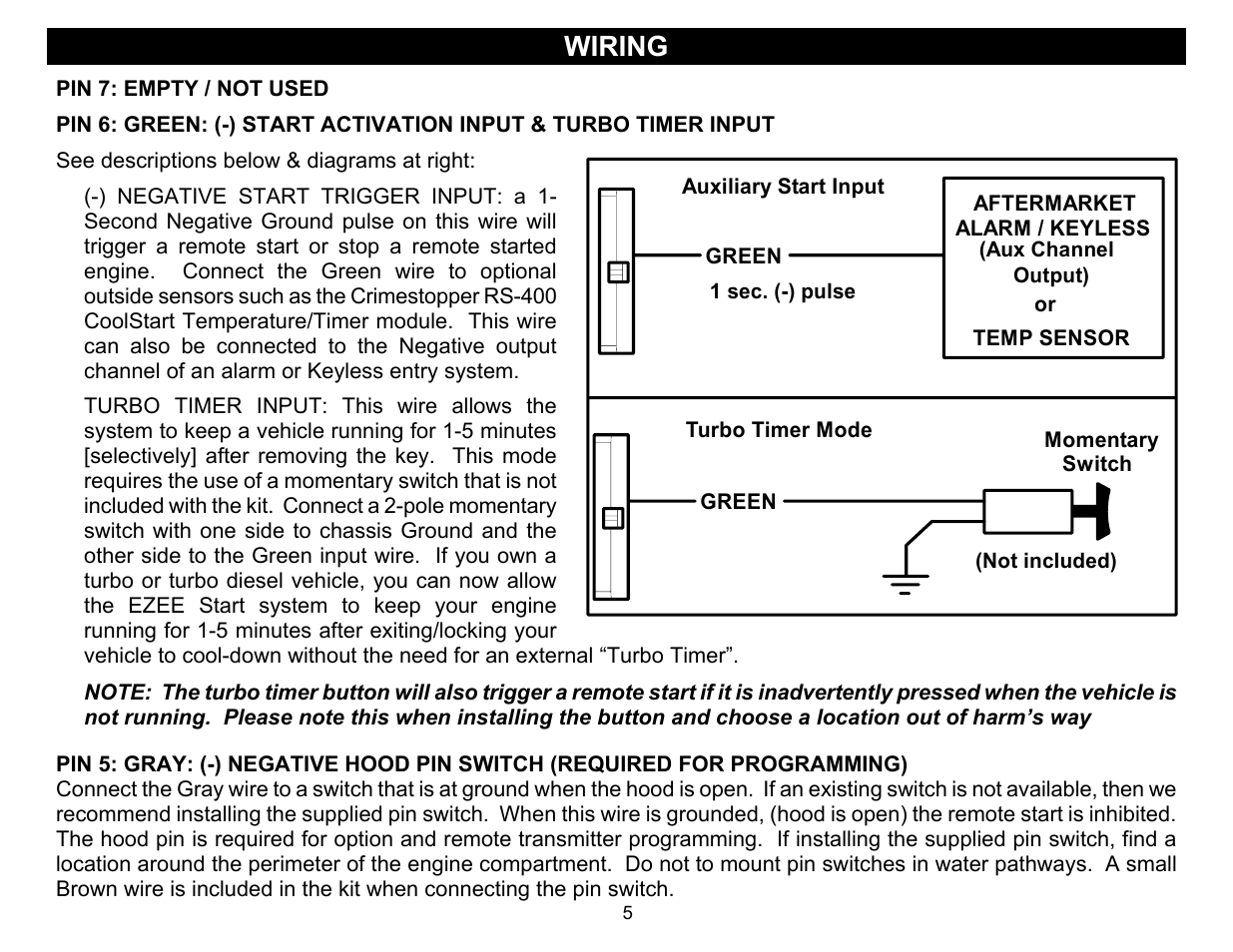 Wiring | Crimestopper Security Products EZ-30 User Manual | Page 5 / 20