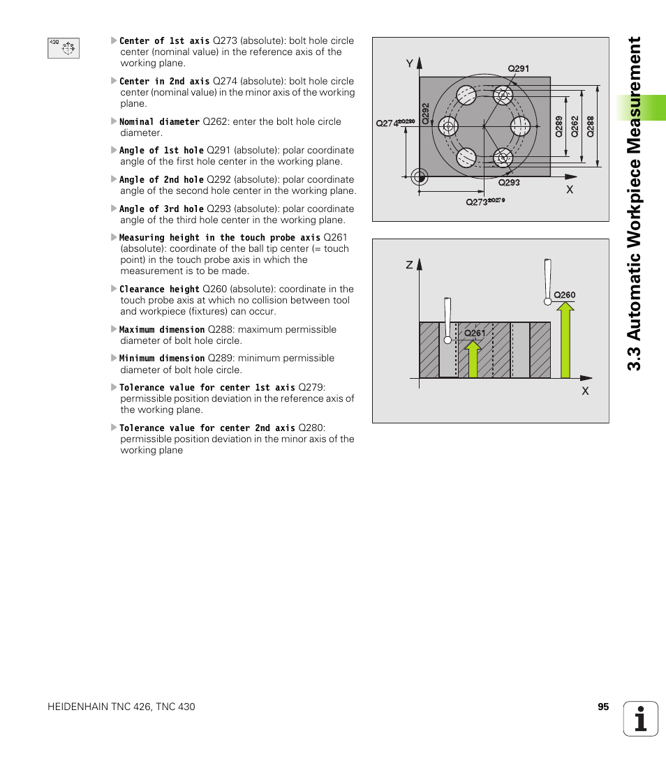 3 a u to matic w o rk piece measur ement | HEIDENHAIN TNC 426B (280 472) Touch Probe Cycles User Manual | Page 107 / 157