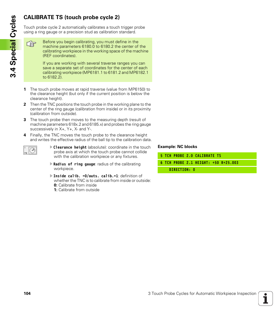 Calibrate ts (touch probe cycle 2), Cycle, Soft key | 2 calibrate ts calibrate touch probe, 4 special cy cles | HEIDENHAIN TNC 426B (280 472) Touch Probe Cycles User Manual | Page 116 / 157