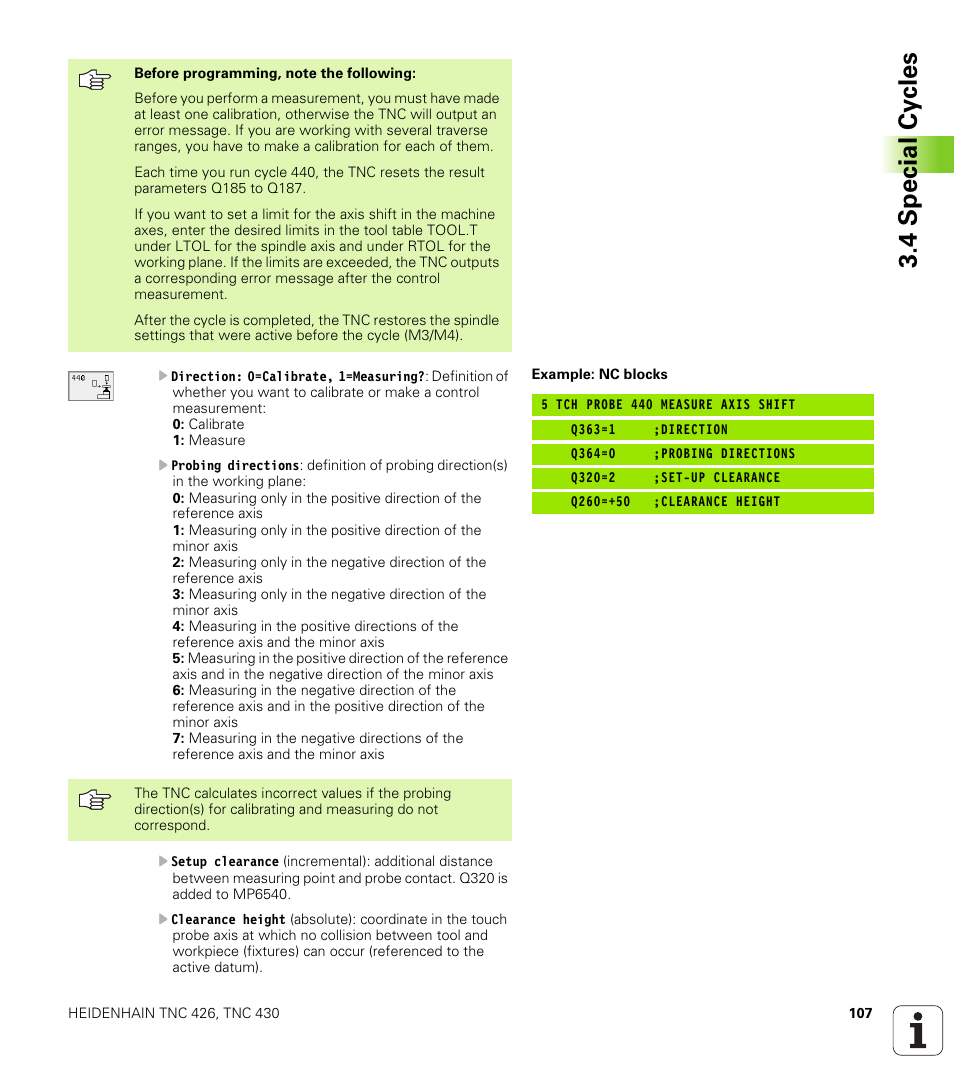 4 special cy cles | HEIDENHAIN TNC 426B (280 472) Touch Probe Cycles User Manual | Page 119 / 157