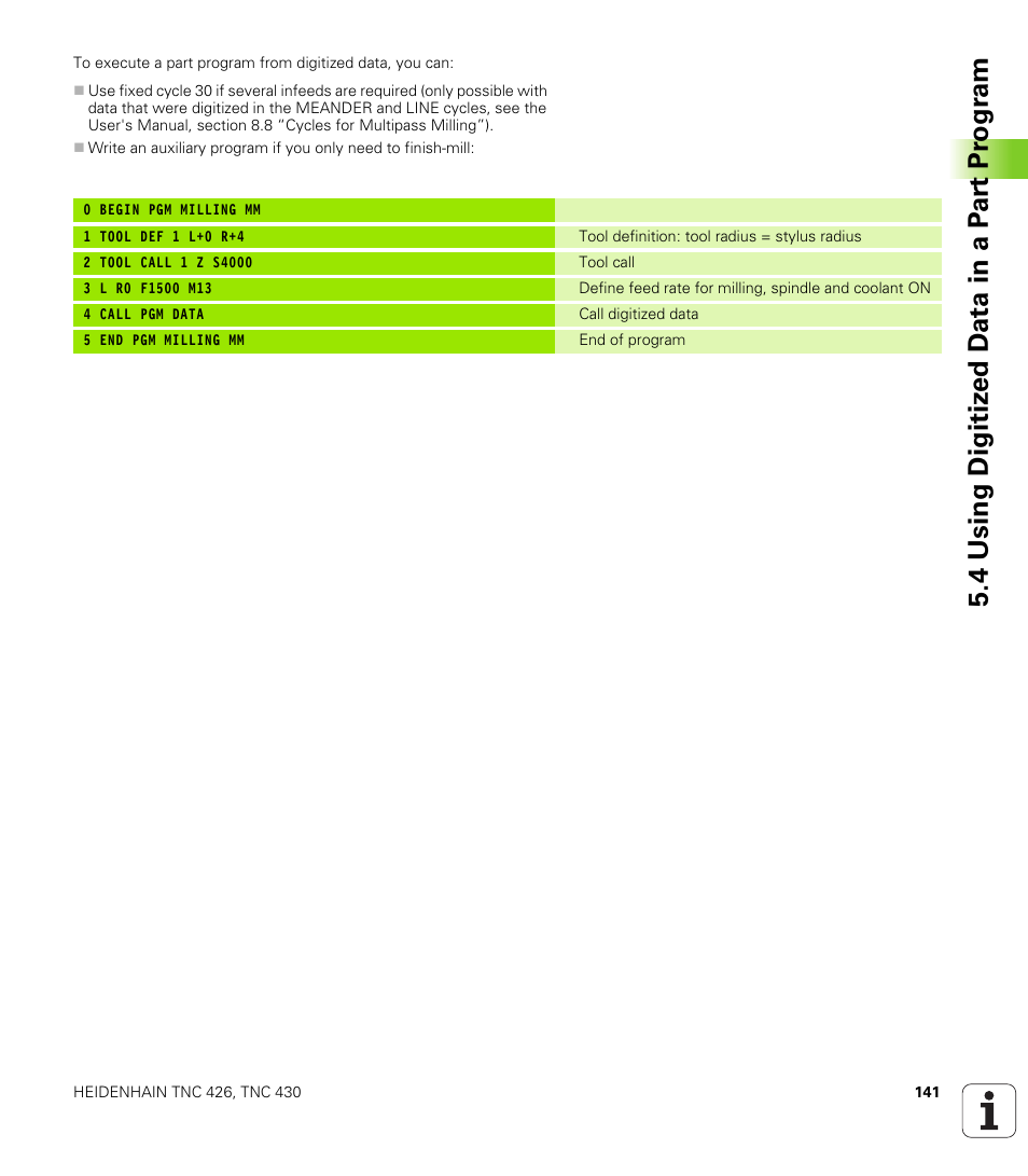 HEIDENHAIN TNC 426B (280 472) Touch Probe Cycles User Manual | Page 153 / 157