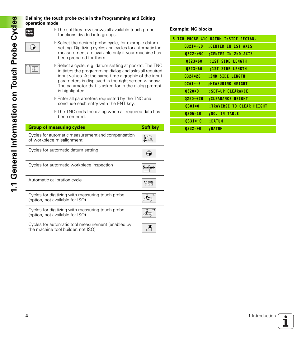 HEIDENHAIN TNC 426B (280 472) Touch Probe Cycles User Manual | Page 16 / 157