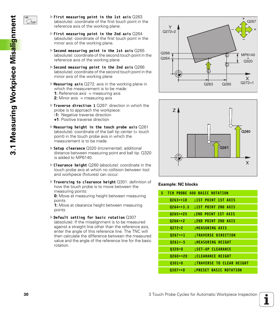 1 measur ing w o rk piece misalignment | HEIDENHAIN TNC 426B (280 472) Touch Probe Cycles User Manual | Page 42 / 157