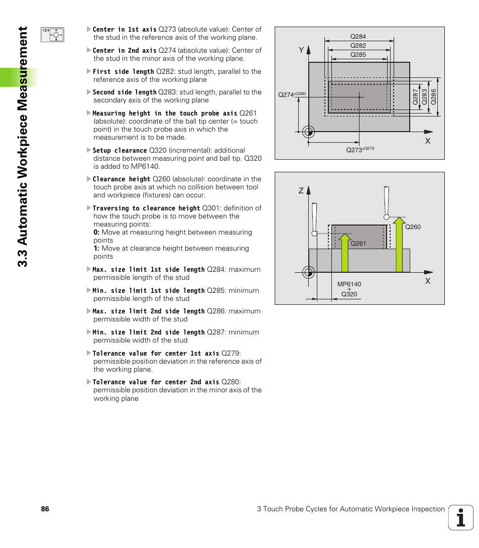 3 a u to matic w o rk piece measur ement | HEIDENHAIN TNC 426B (280 472) Touch Probe Cycles User Manual | Page 98 / 157