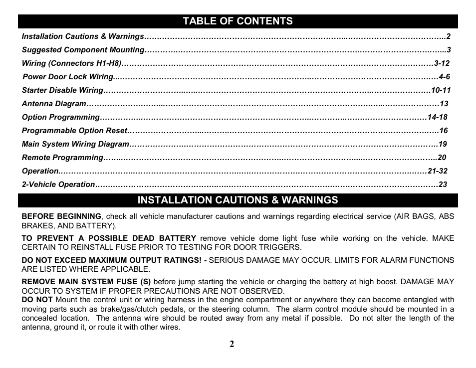 Crimestopper Security Products CS-2205 User Manual | Page 2 / 32