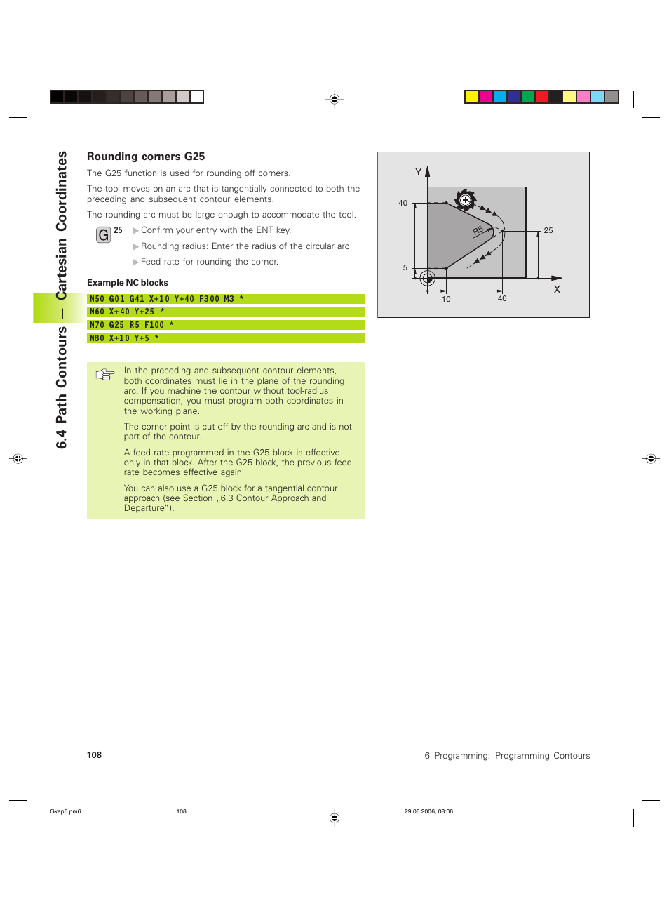 4 p ath cont ours — car tesian coor dinat es | HEIDENHAIN TNC 426B (280 472) ISO programming User Manual | Page 124 / 389