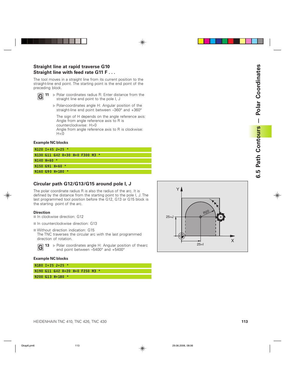 5 p ath cont ours — p olar coor dinat es | HEIDENHAIN TNC 426B (280 472) ISO programming User Manual | Page 129 / 389