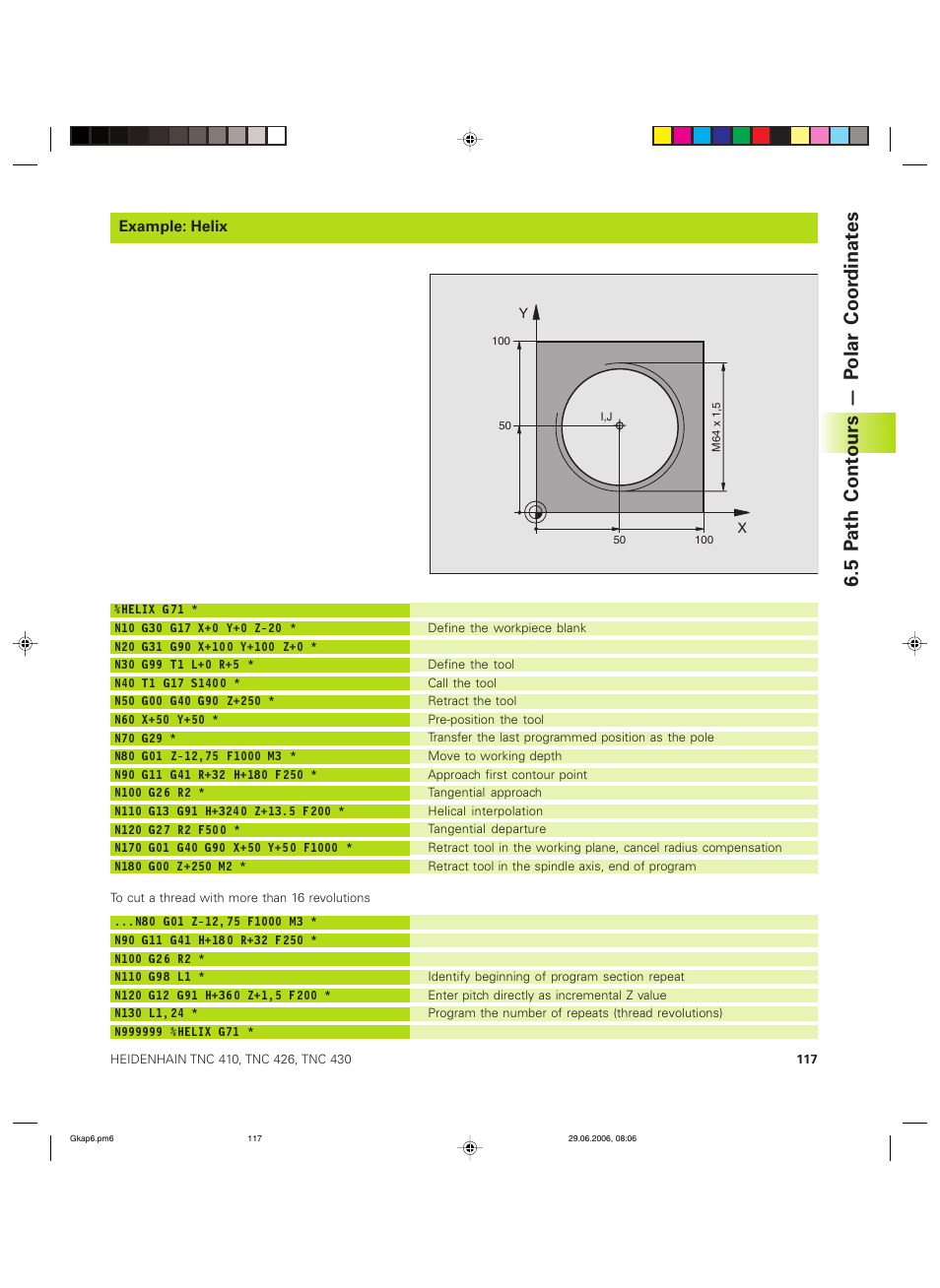 5 p ath cont ours — p olar coor dinat es | HEIDENHAIN TNC 426B (280 472) ISO programming User Manual | Page 133 / 389
