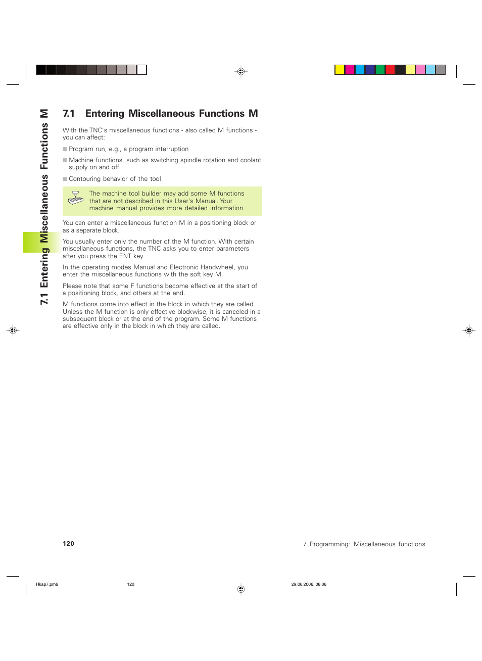 1 entering miscellaneous functions m, 1 ent er ing miscellaneous f unctions m | HEIDENHAIN TNC 426B (280 472) ISO programming User Manual | Page 136 / 389