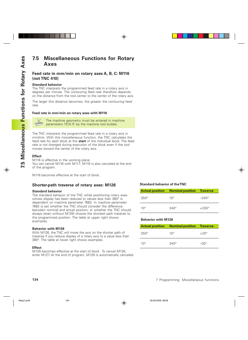 5 miscellaneous functions for rotary axes | HEIDENHAIN TNC 426B (280 472) ISO programming User Manual | Page 150 / 389