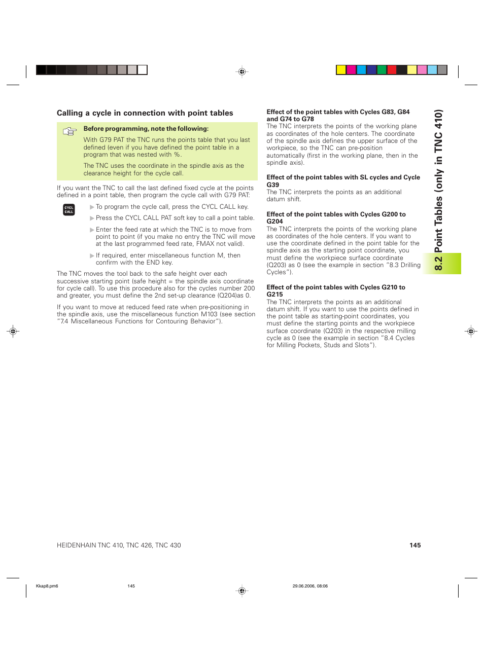 2 p oint t ables (only in tnc 41 0) | HEIDENHAIN TNC 426B (280 472) ISO programming User Manual | Page 161 / 389