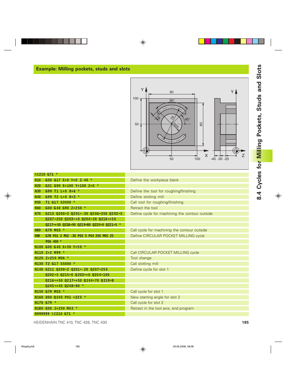 HEIDENHAIN TNC 426B (280 472) ISO programming User Manual | Page 201 / 389