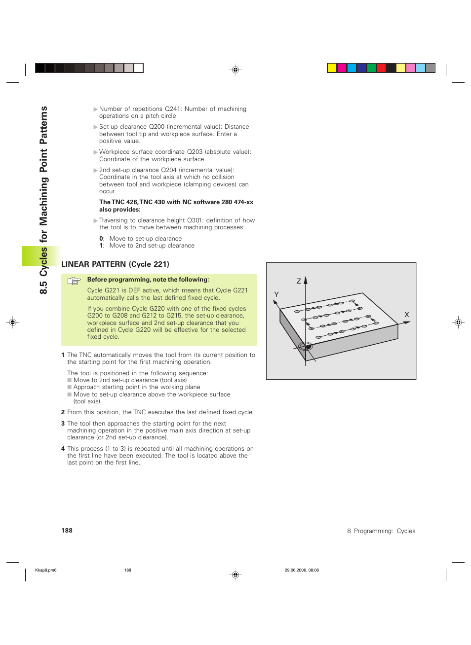 5 cy cles f or mac hining p oint p a tt er ns | HEIDENHAIN TNC 426B (280 472) ISO programming User Manual | Page 204 / 389